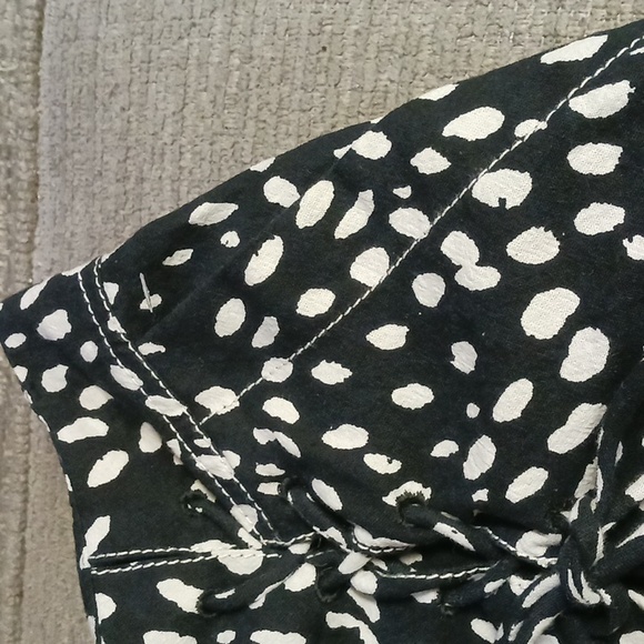 NEW Free People Bennett shorts criss cross ties lace upfront dotted dot print 2 - Picture 8 of 16